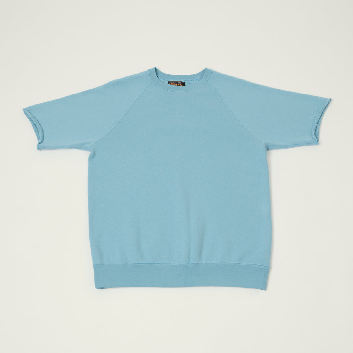 Beams Plus Cut Off Sleeve Raglan Sweatshirt - Sax