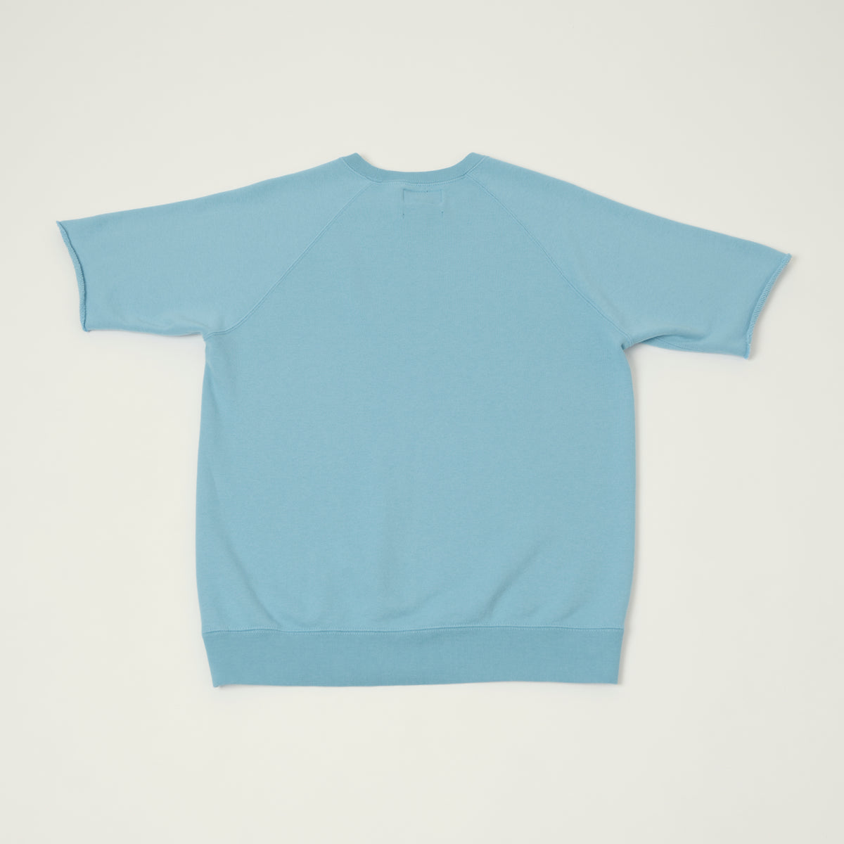 Beams Plus Cut Off Sleeve Raglan Sweatshirt - Sax