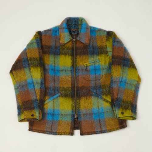 Beams Plus Brushed Mohair Plaid Sports Jacket - Brown/Multi