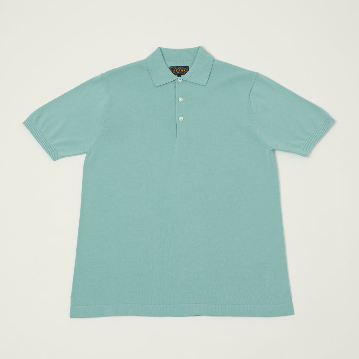 Beams Plus Lightweight Knit Polo Shirt - Turquoise