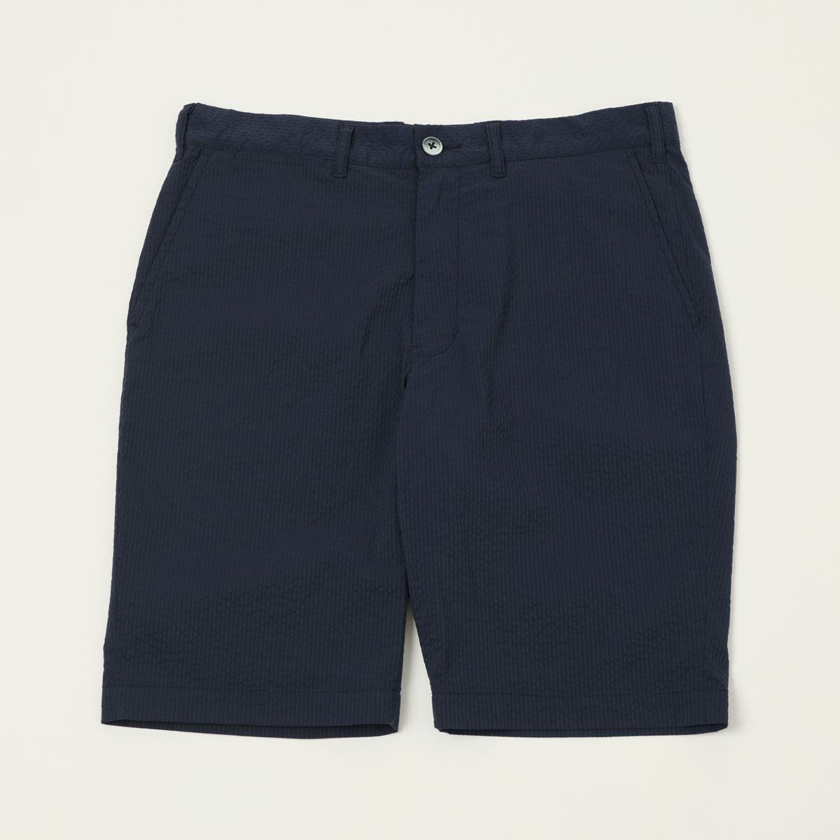 Beams Plus Lighweight Seersucker Shorts - Navy