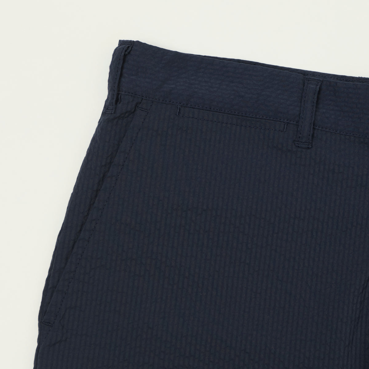 Beams Plus Lighweight Seersucker Shorts - Navy