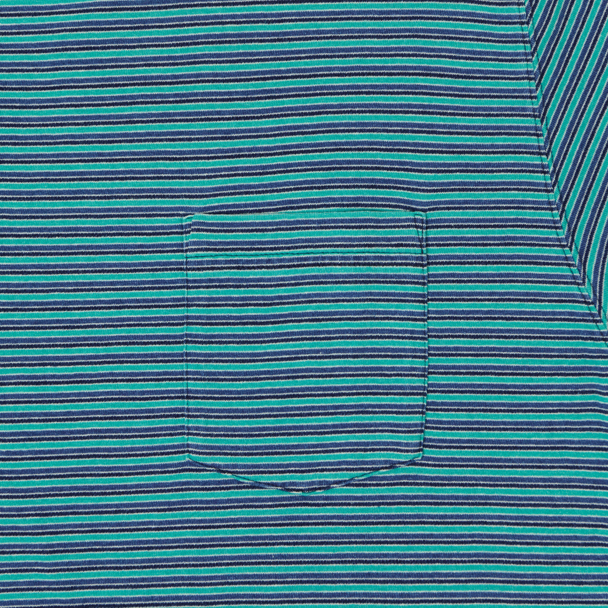 Beams Plus Stripe Pocket T-Shirt - Green/Blue
