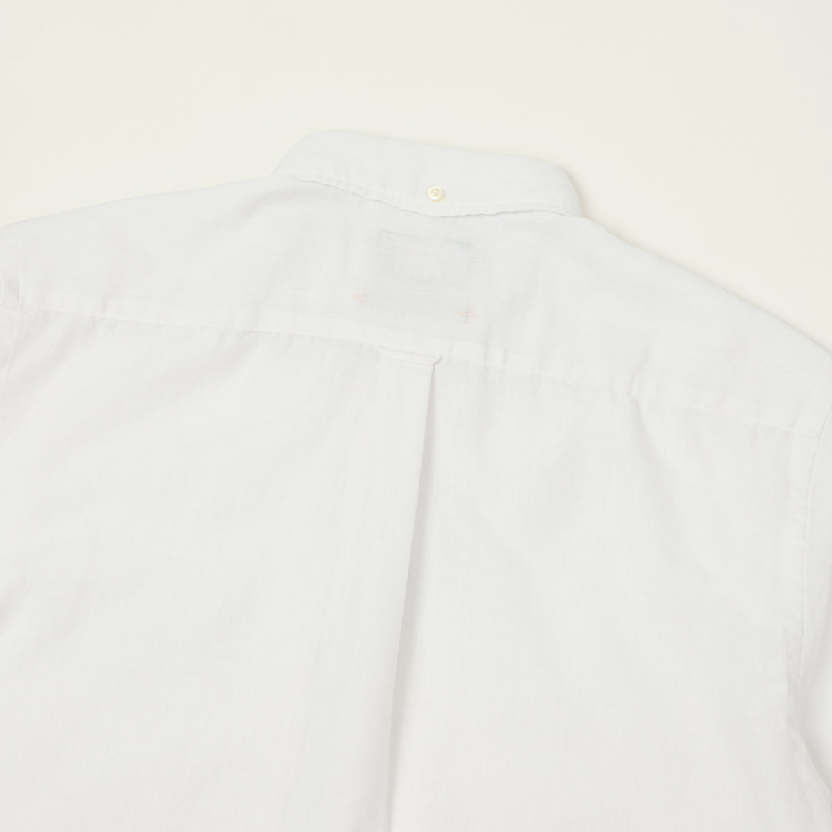 Beams Plus Button Down Coolmax Linen Short Sleeve Shirt - White
