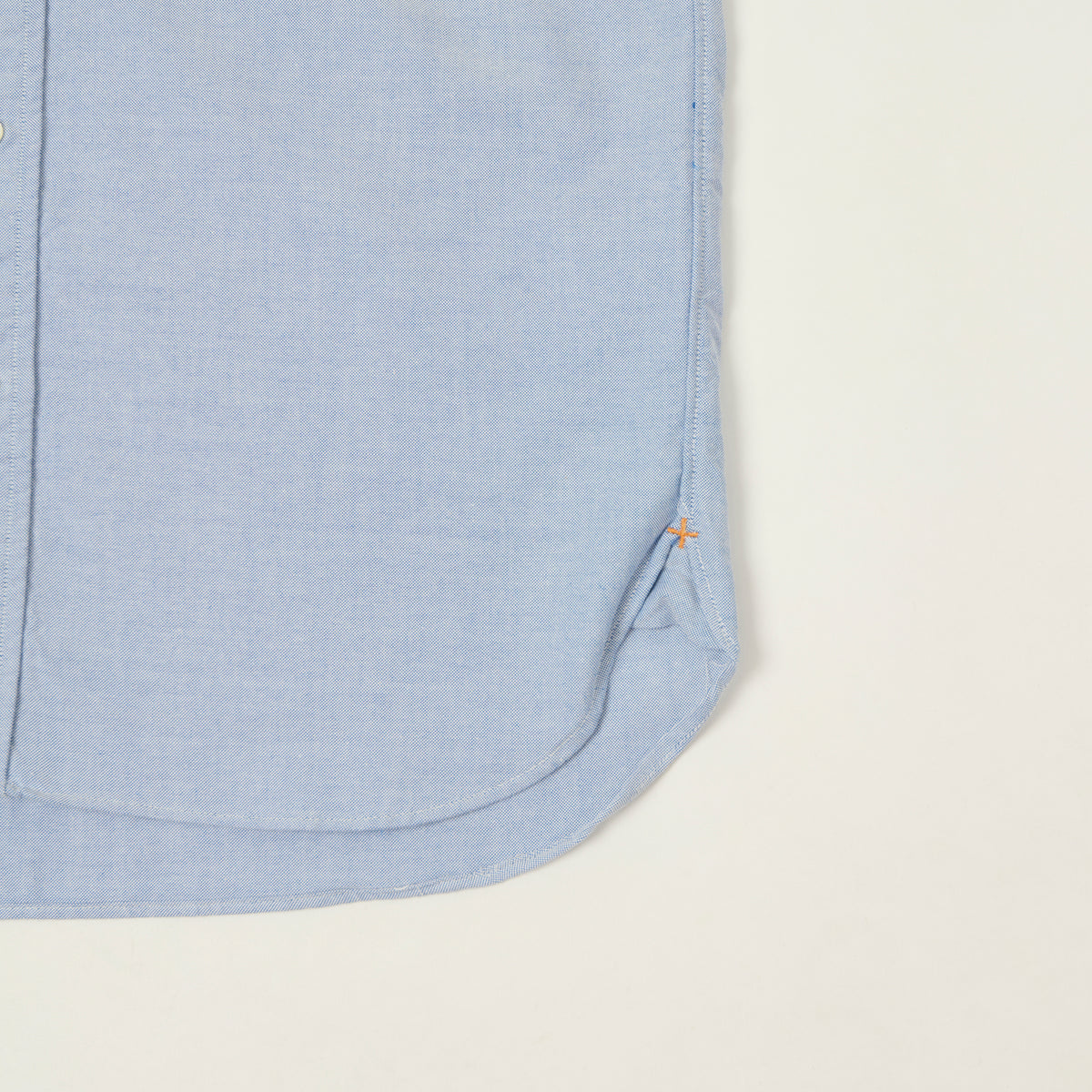 Beams Plus Button Down Short Sleeve Oxford Shirt - Sax