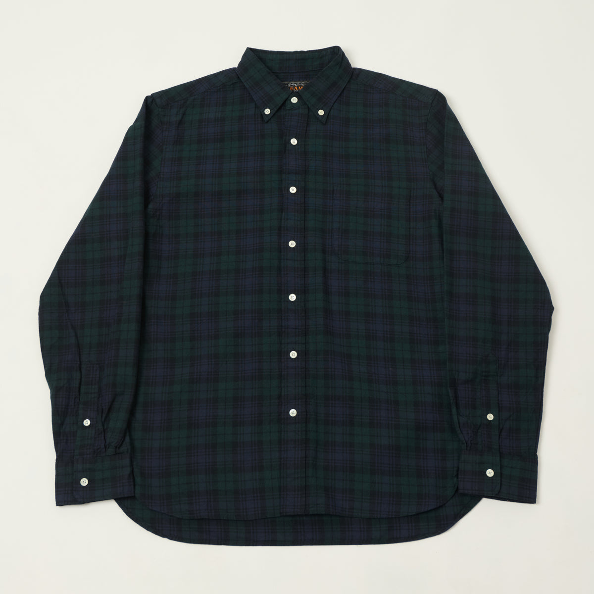 Beams Plus Button Down Oxford Shirt - Indigo/Black Watch