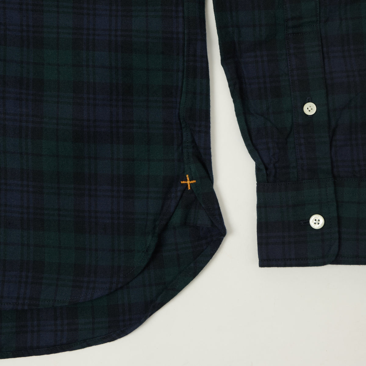 Beams Plus Button Down Oxford Shirt - Indigo/Black Watch