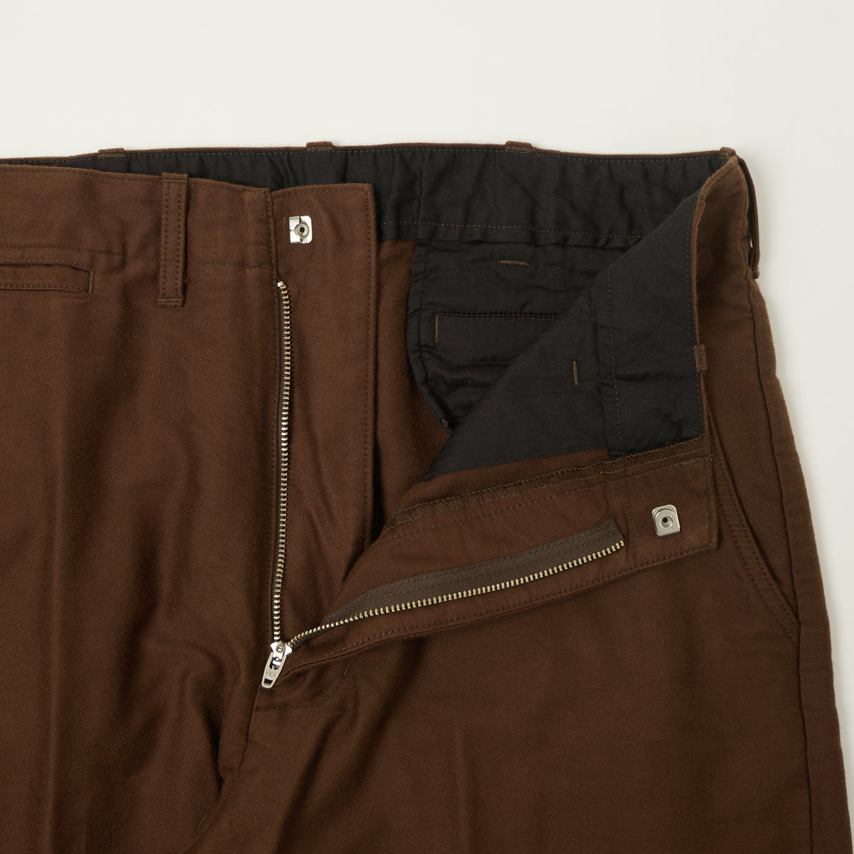 Beams Plus Cotton-Silk Sateen Work Trousers - Brown