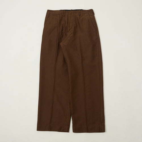 Beams Plus Cotton-Silk Sateen Work Trousers - Brown