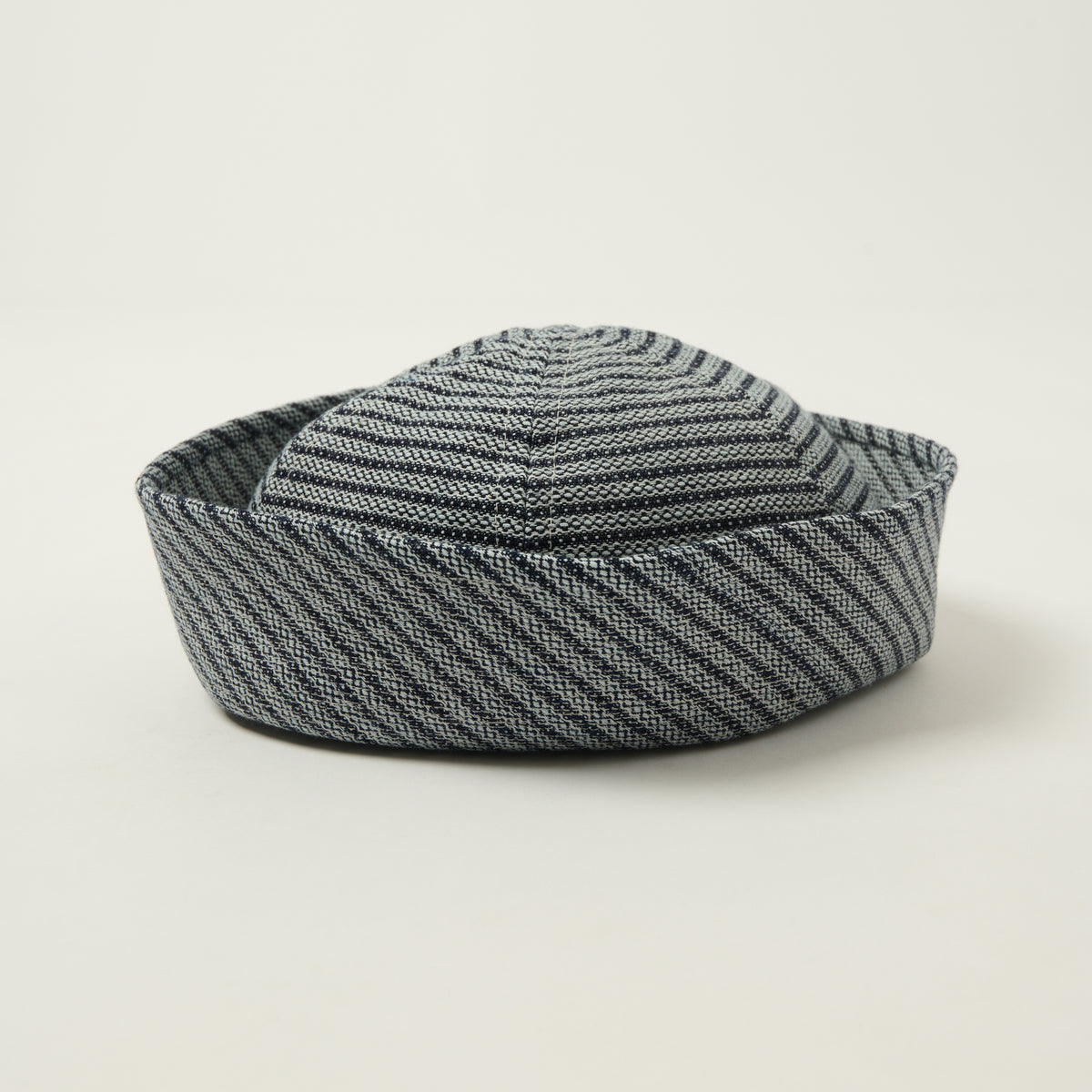 Beams Plus Indigo Stripe 'Gobb' Hat - One Wash