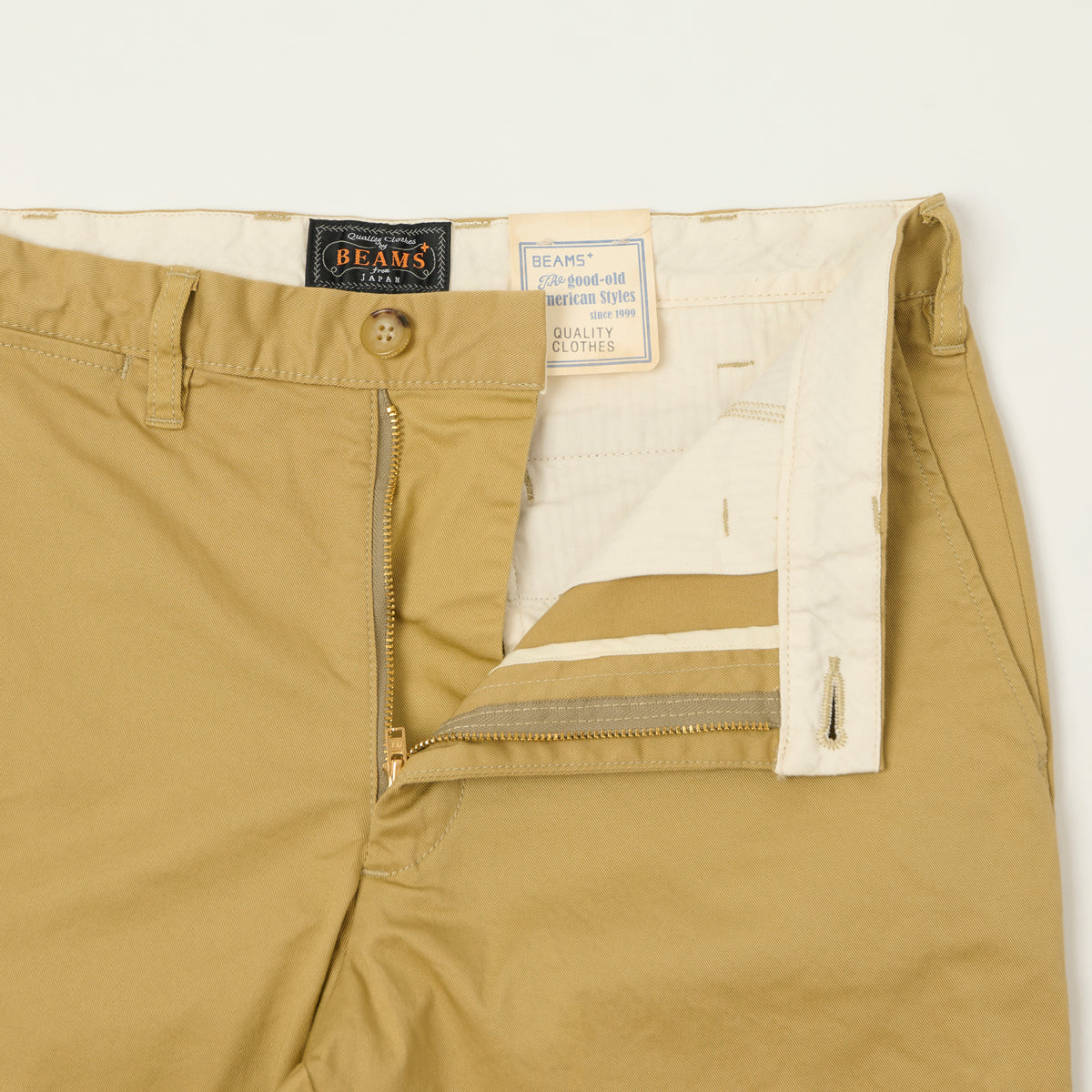 Beams Plus Chino Twill 'Ivy' Shorts - Beige
