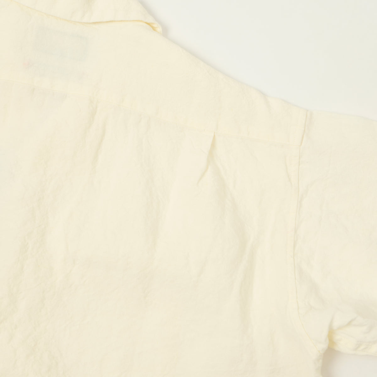 Beams Plus Open Collar Short Sleeve Linen Shirt - White