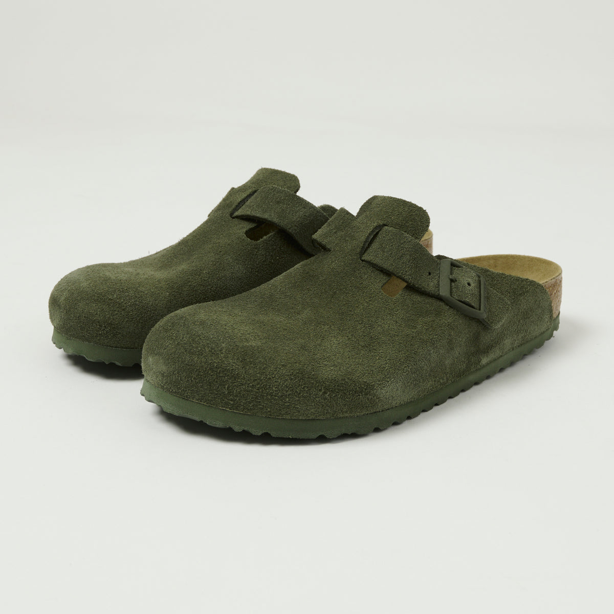 Birkenstock Boston Suede Leather Shoe - Thyme