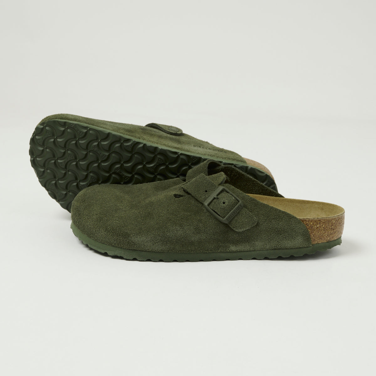Birkenstock Boston Suede Leather Shoe - Thyme
