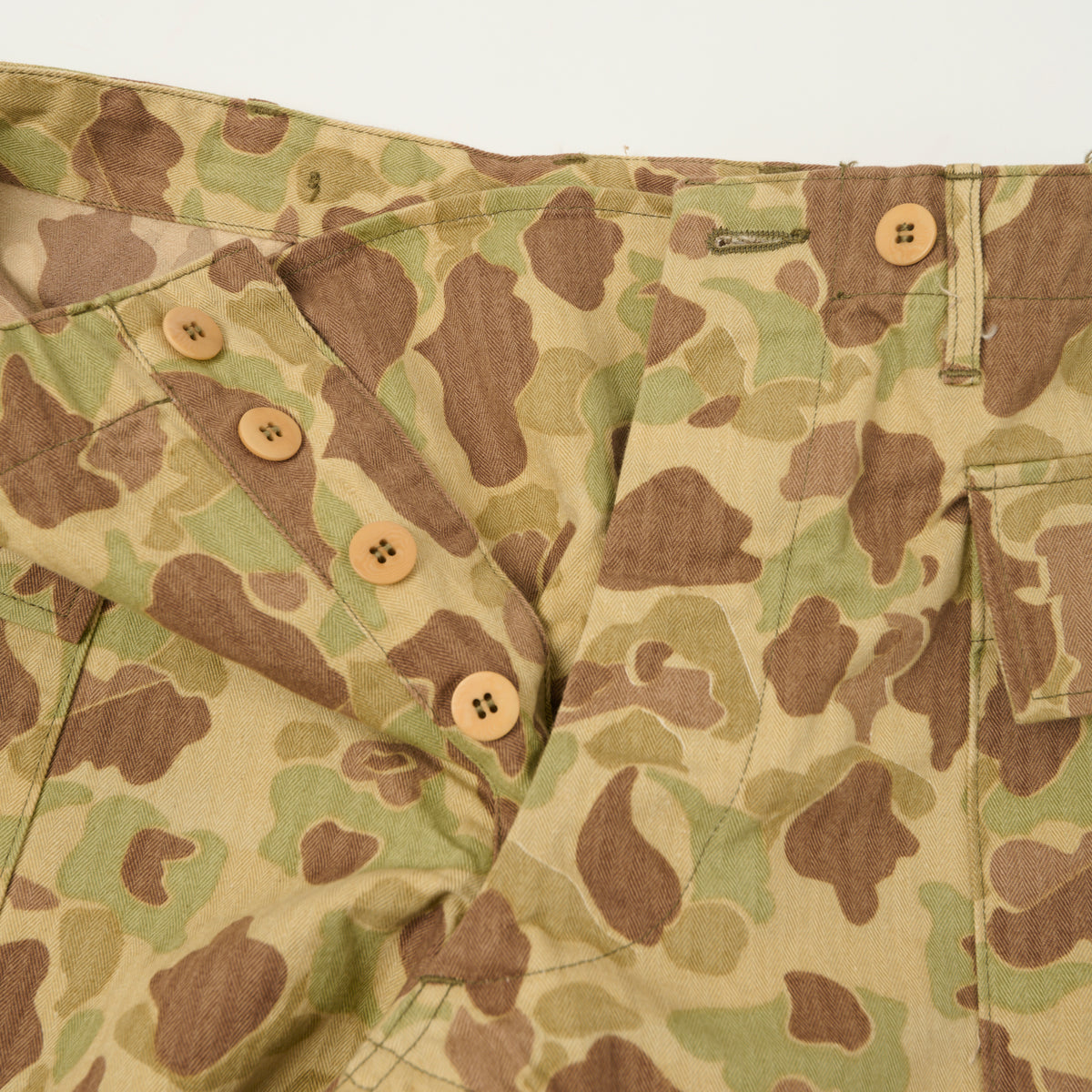 Buzz Rickson's Herringbone Twill Camoflage Shorts - Green/Multi