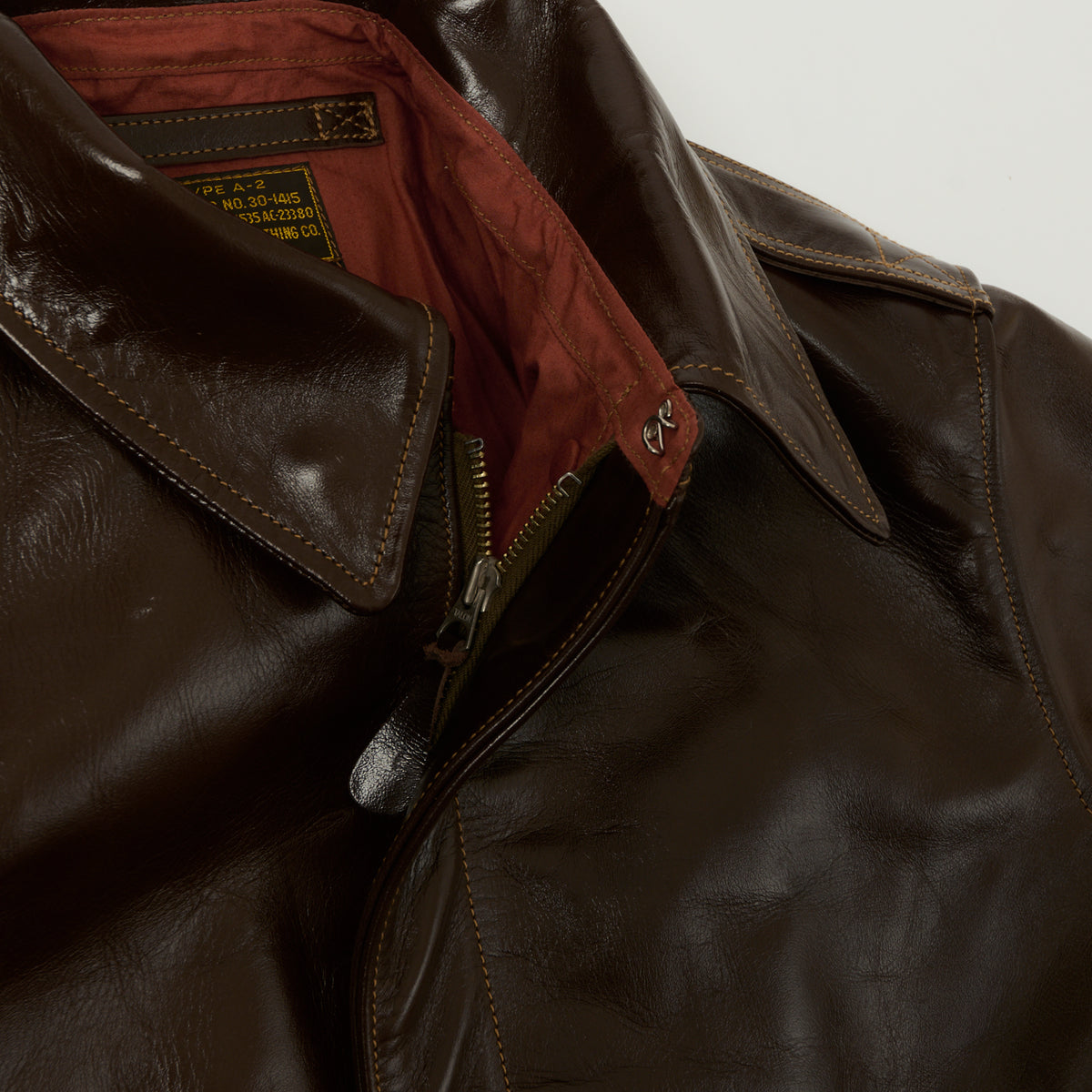 Buzz Rickson's A-2 'Rough Wear' Leather Flight Jacket - Brown