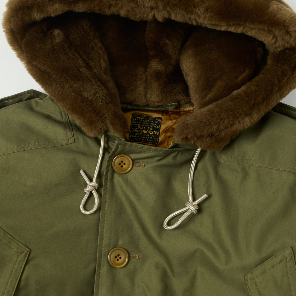 Buzz Rickson's Type B-9 Extreme Cold Flight Parka - Olive Drab