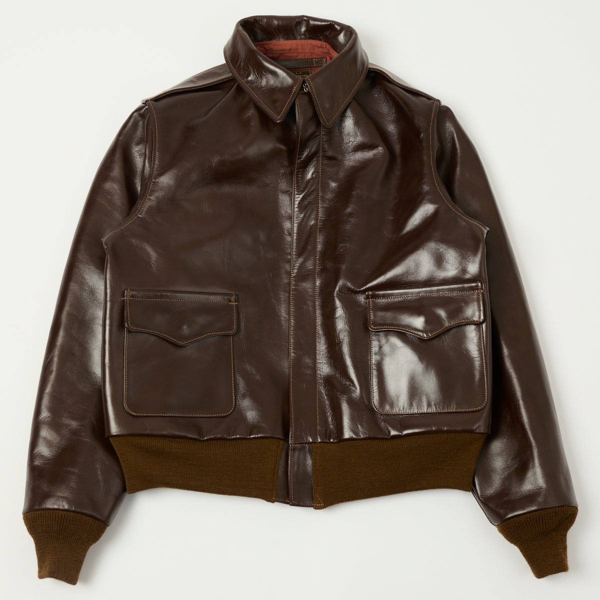 Buzz Rickson's A-2 'Rough Wear' Leather Flight Jacket - Brown