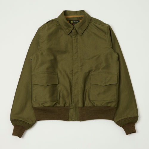 Buzz Rickson's 'Aviation Associates' Jungle Cloth A-2 Flight Jacket - Olive