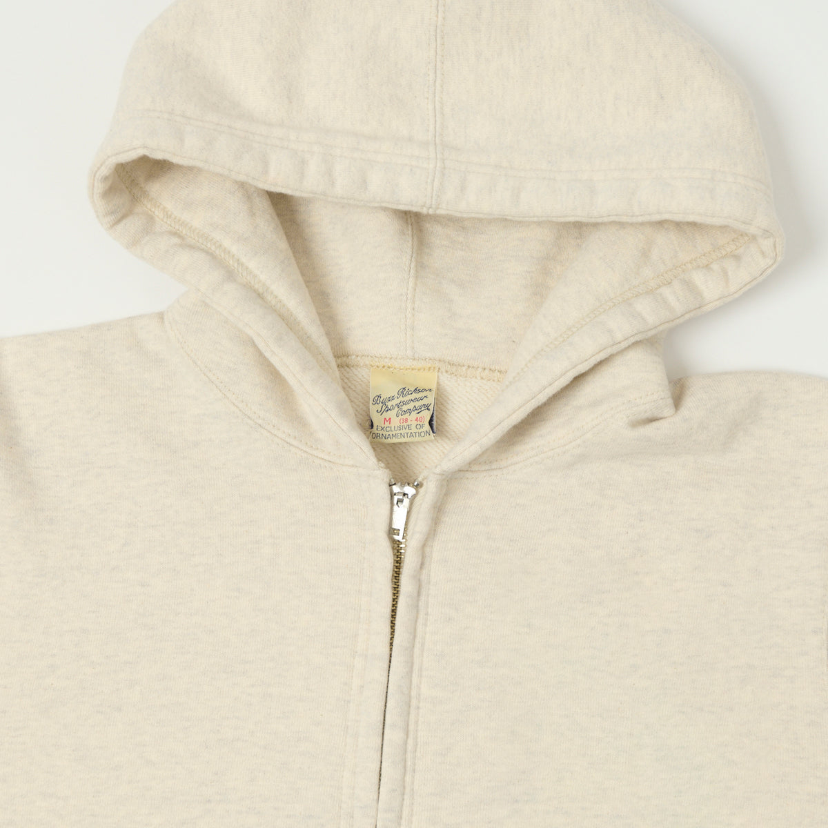 Buzz Rickson's Full Zip Sweat Parka - Oatmeal