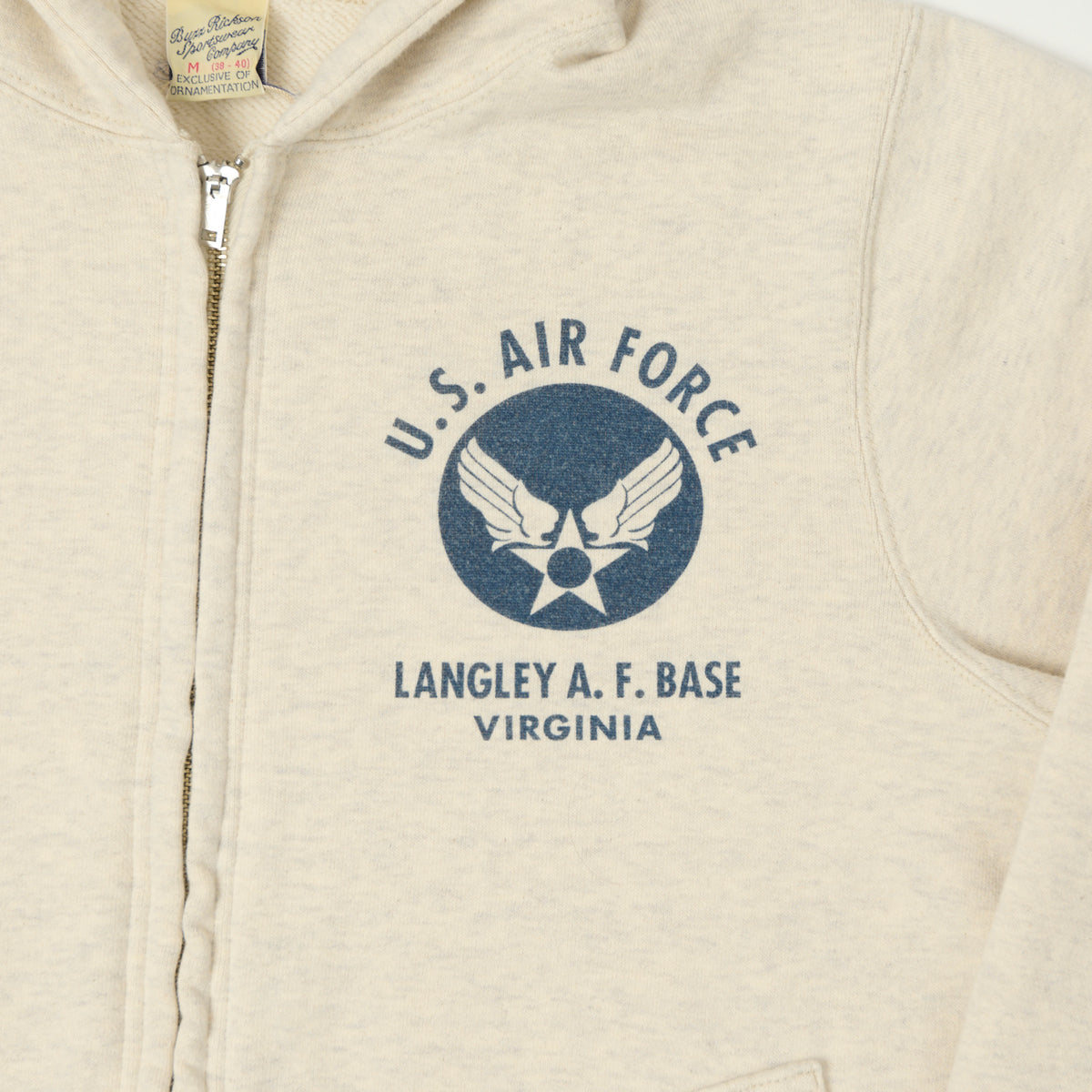 Buzz Rickson's U.S.A.F Full Zip Sweat Parka - Oatmeal