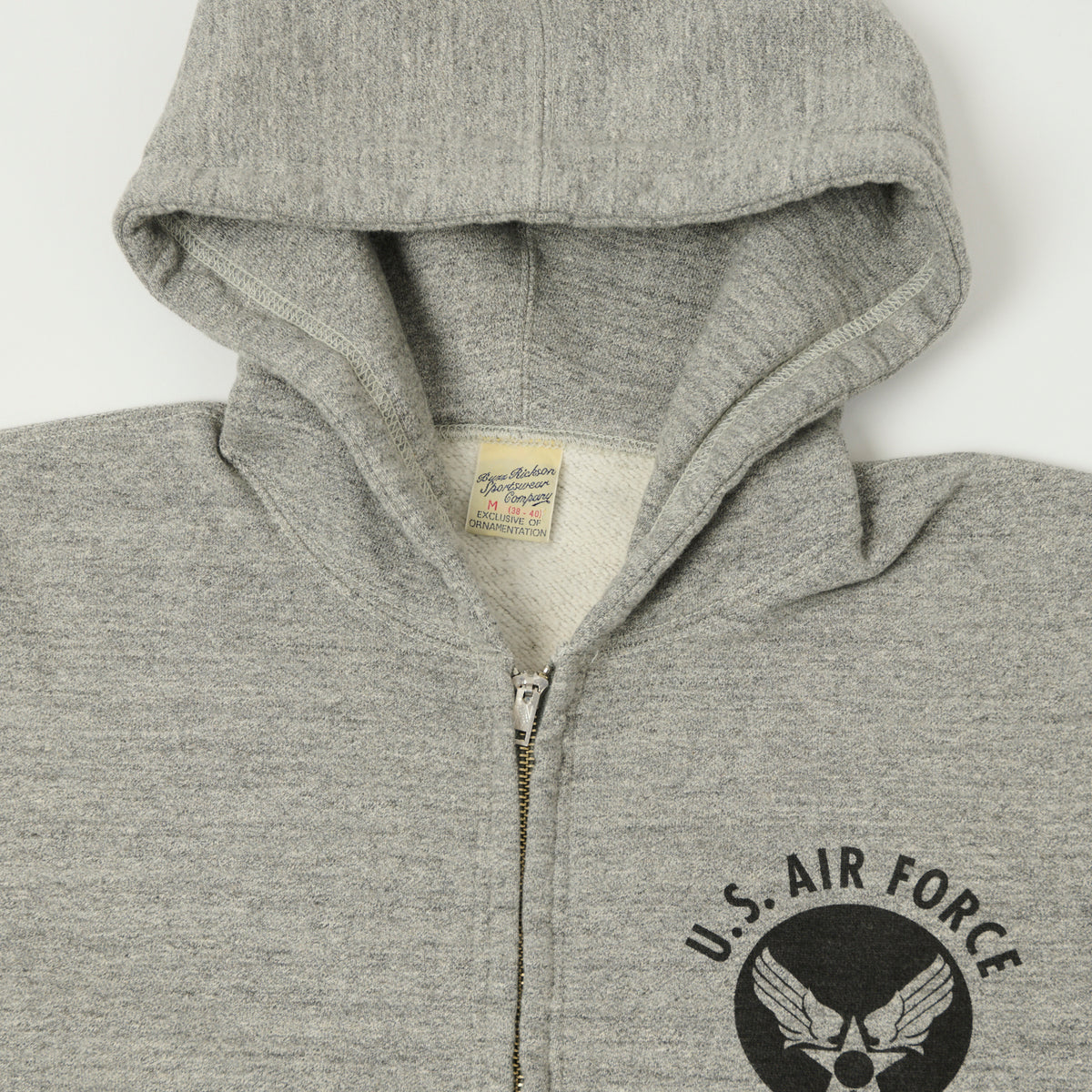 Buzz Rickson's U.S.A.F Full Zip Sweat Parka - Heather Grey