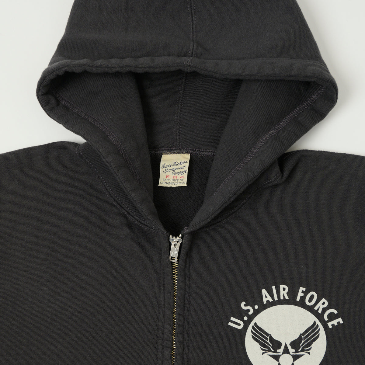 Buzz Rickson's U.S.A.F Full Zip Sweat Parka - Black