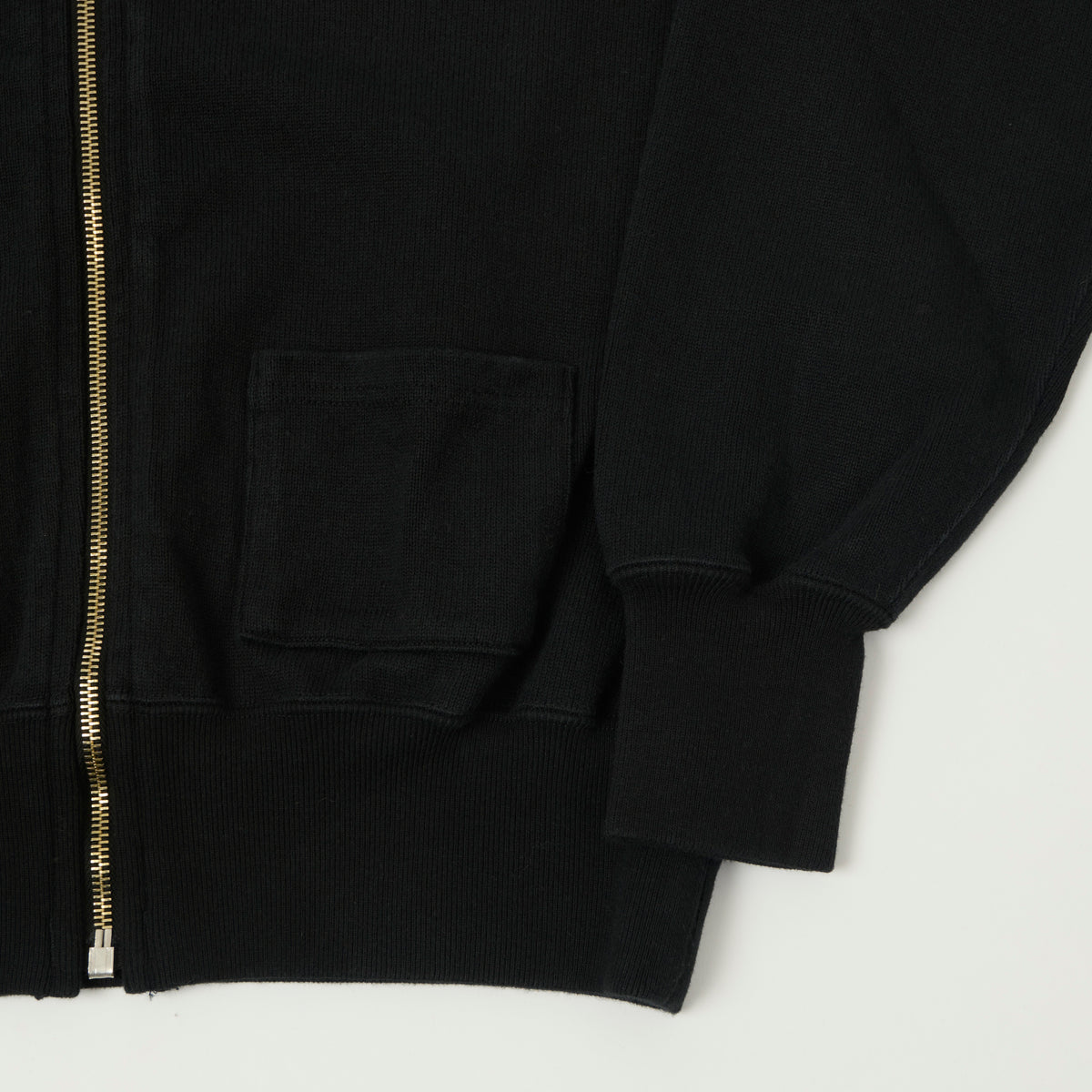 Buzz Rickson's C-2 Heavy Jersey Zip Sweatshirt - Black