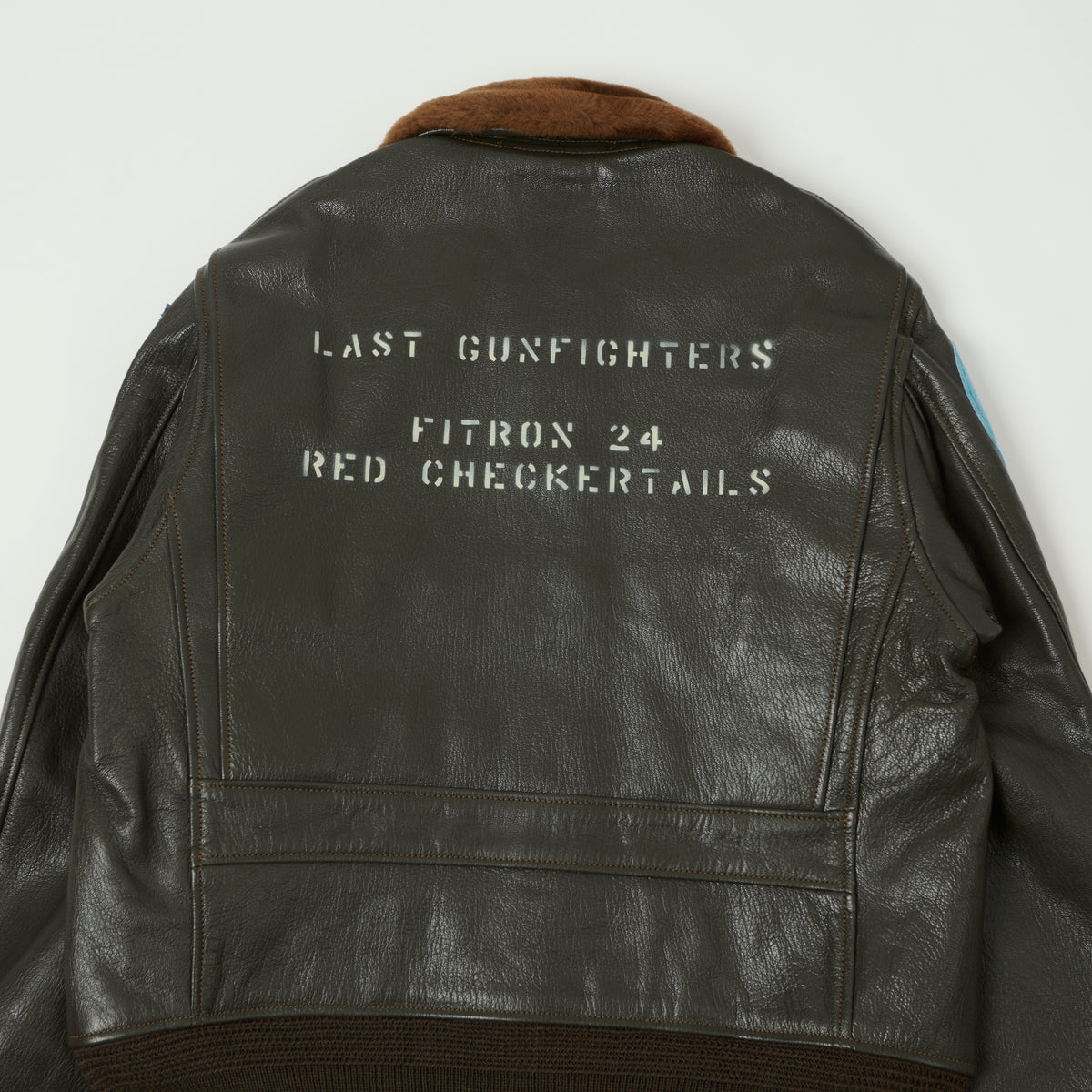 Buzz Rickson's Pritzker & Sons 'Last Gunfighters' Leather G-1 Flight Jacket - Grey Brown