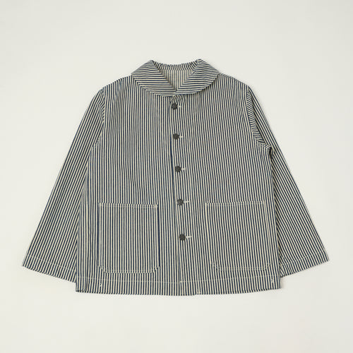 Buzz Rickson's U.S. Navy Hickory Stripe Shawl Collar Jacket - White/Blue