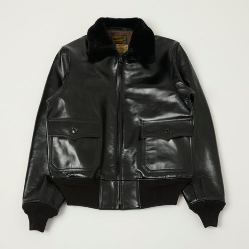 Buzz Rickson's William Gibson Type AN-J-3A Horsehide Flight Jacket - Black