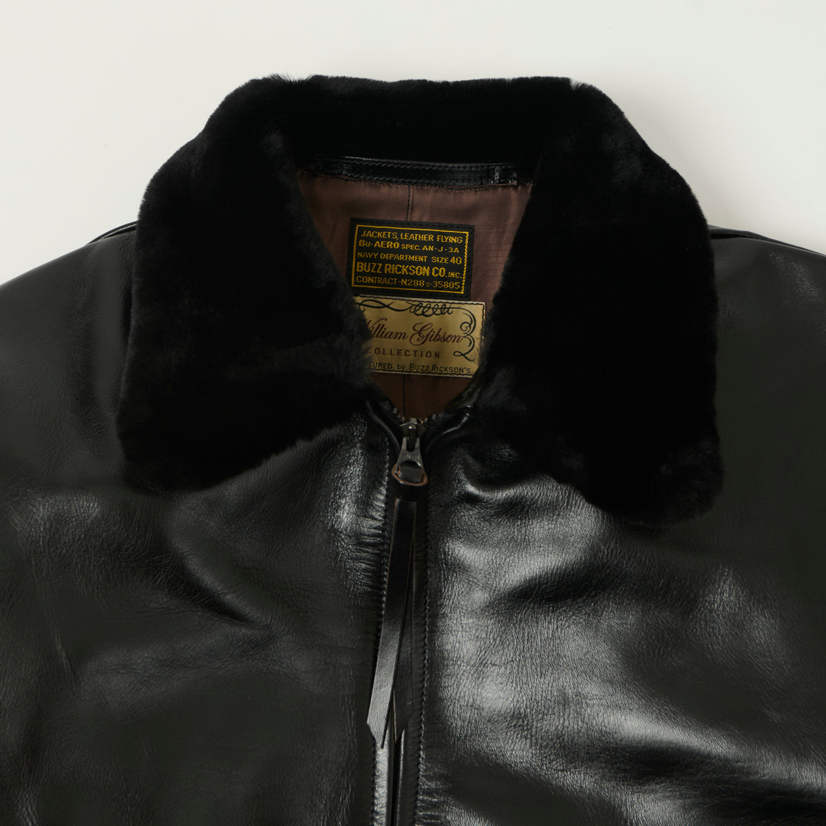Buzz Rickson's William Gibson Type AN-J-3A Horsehide Flight Jacket - Black
