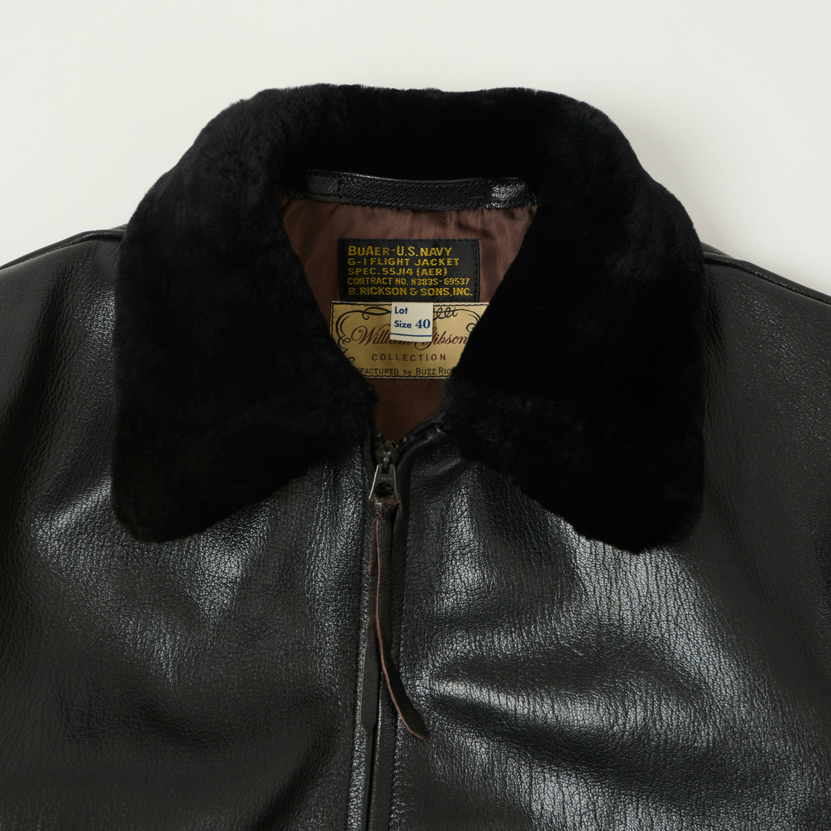 Buzz Rickson's William Gibson Type G-1 Goatskin Flight Jacket - Black