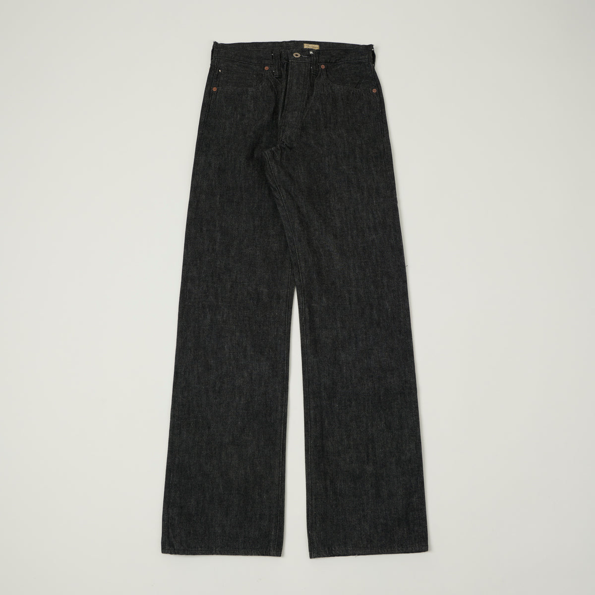 Buzz Rickson's WWII 'Waist Overall' 13.6oz Loose Straight Jean - Black One Wash