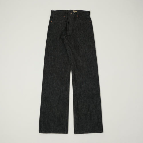Buzz Rickson's WWII 'Waist Overall' 13.6oz Loose Straight Jean - Black One Wash
