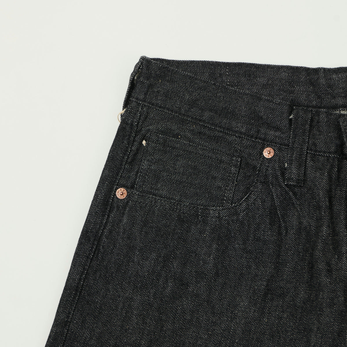 Buzz Rickson's WWII 'Waist Overall' 13.6oz Loose Straight Jean - Black One Wash