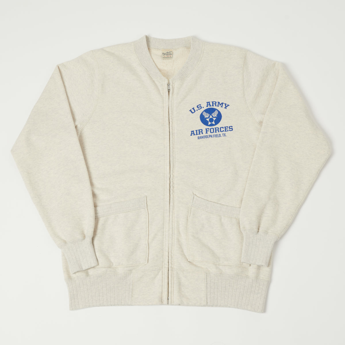 Buzz Rickson's U.S. Army Air Forces Zip Sweatshirt - Oatmeal
