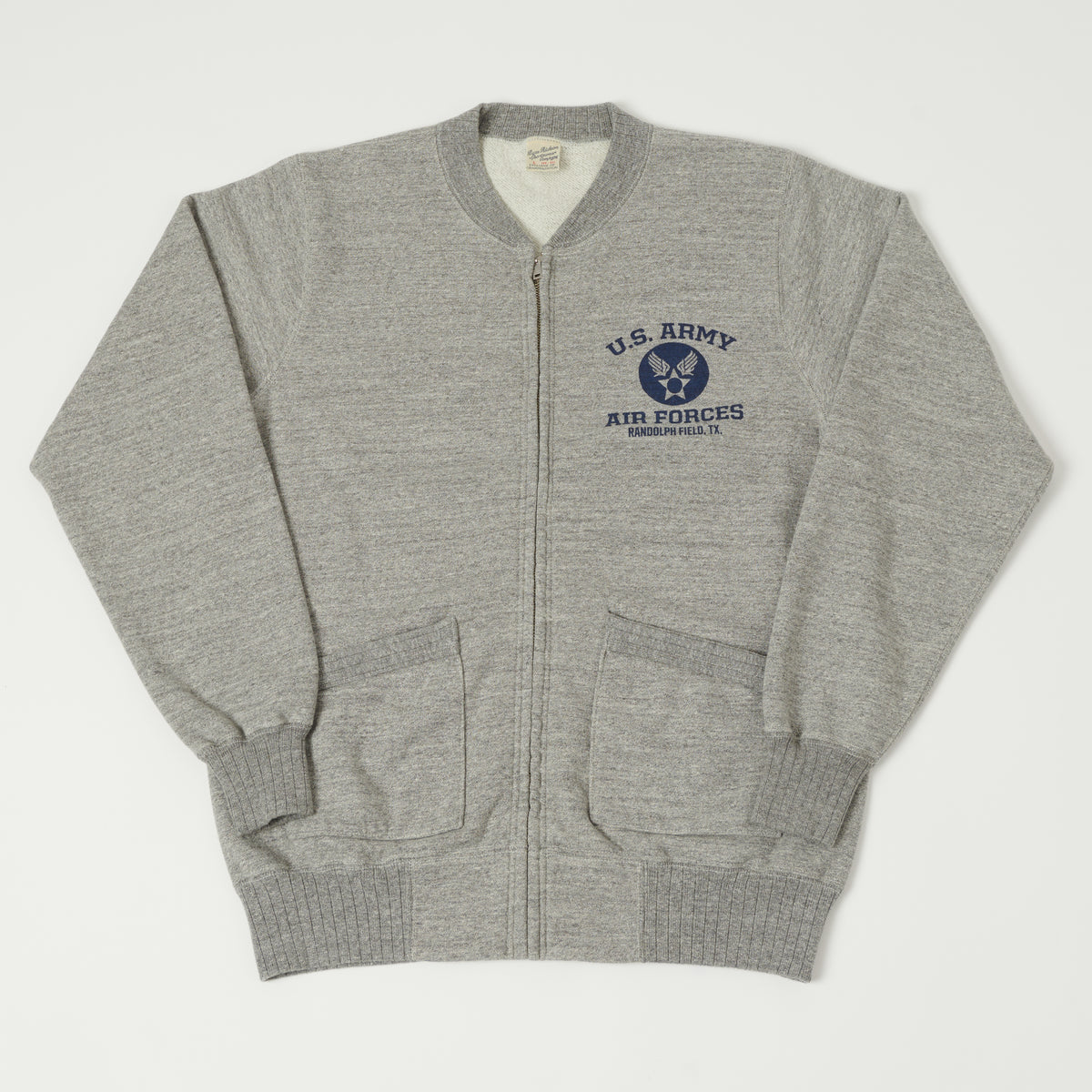 Buzz Rickson's U.S. Army Air Forces Zip Sweatshirt - Heather Grey