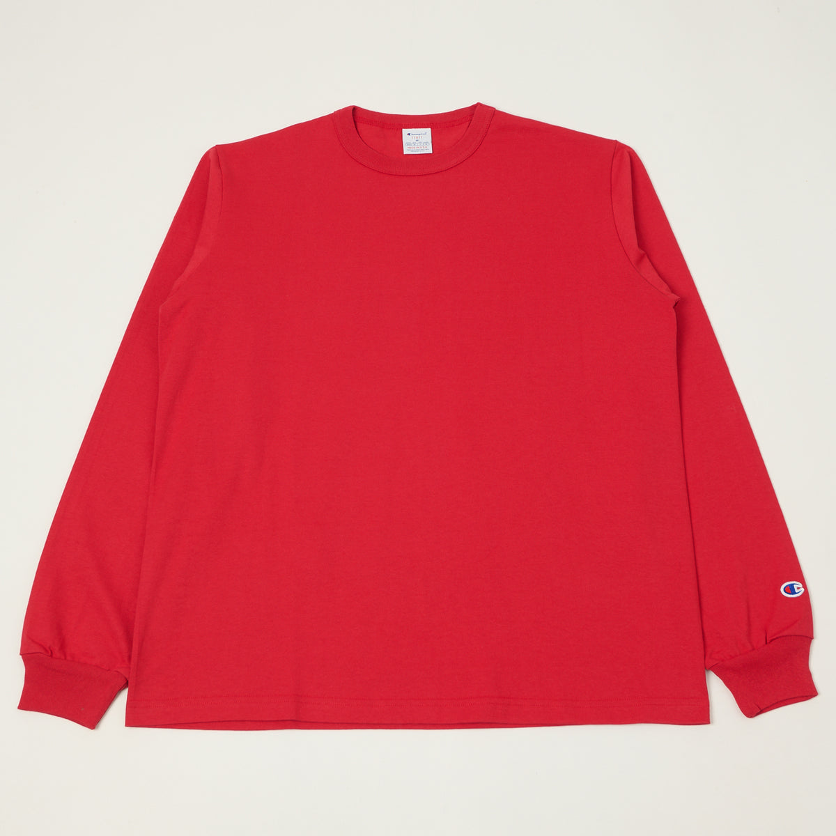 Champion Made in USA Long Sleeve Crewneck T-Shirt - Cardinal Red