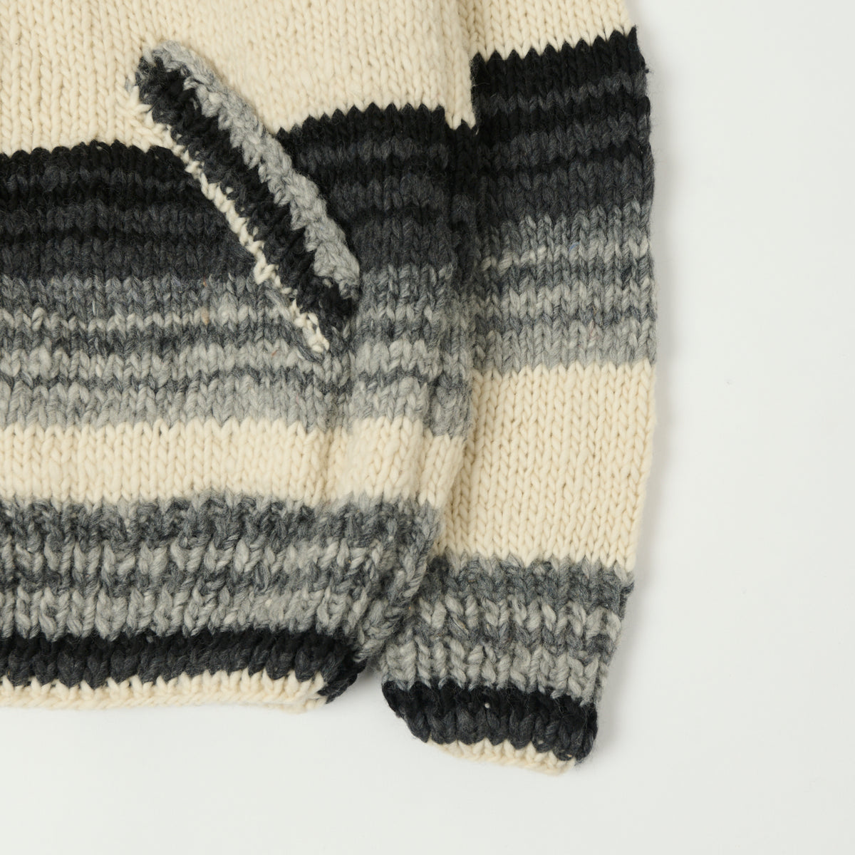 Chamula Merino Wool 'Serape' Zip Through Cardigan - Ivory