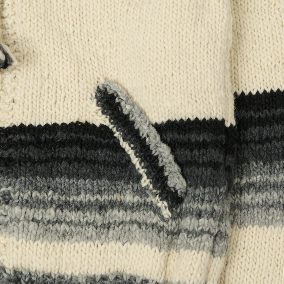 Chamula Merino Wool 'Serape' Zip Through Cardigan - Ivory