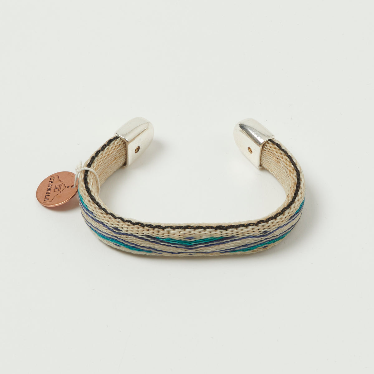 Chamula Bendable Horsehair Bracelet - White/Blue/Turquoise
