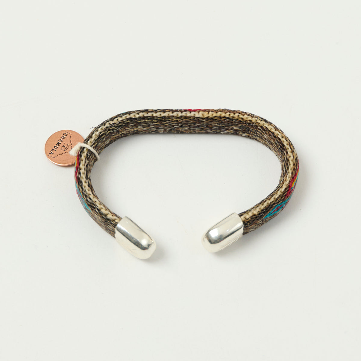 Chamula Bendable Horsehair Bracelet - Red/Brown/Turquoise