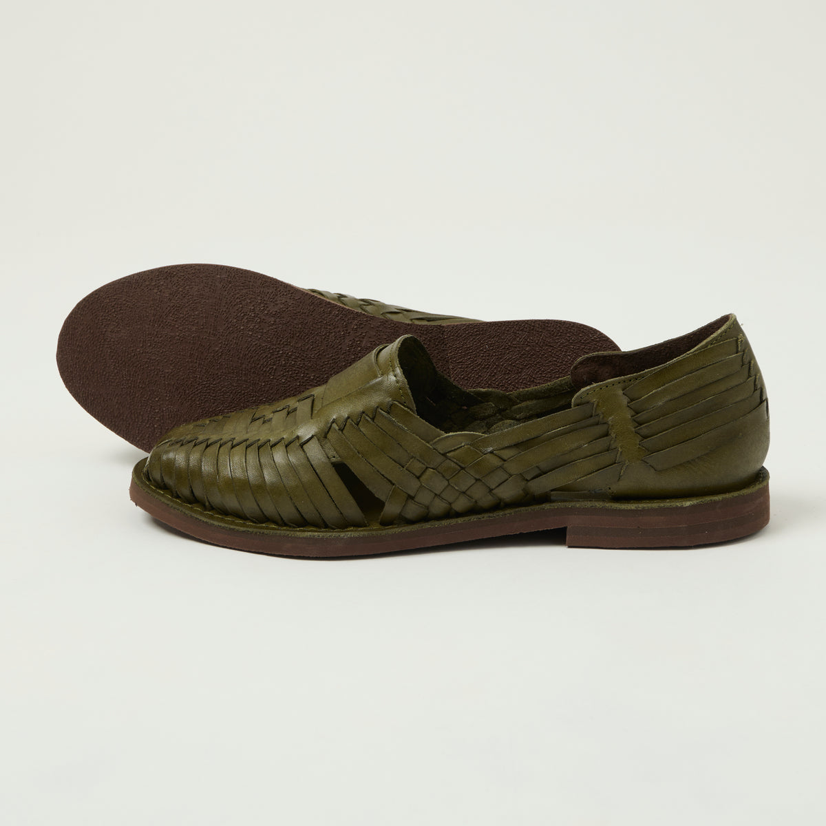 Chamula Brasilia Woven Huarache Shoe - Olive