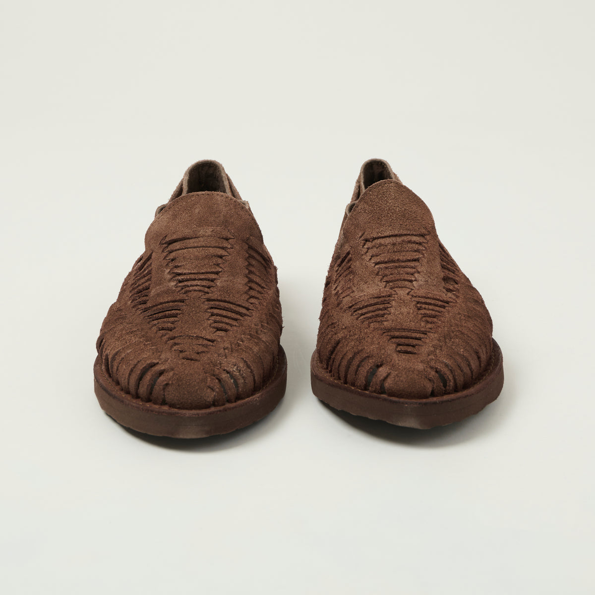 Chamula Cancun Woven Huarache Suede Shoe - Cafe
