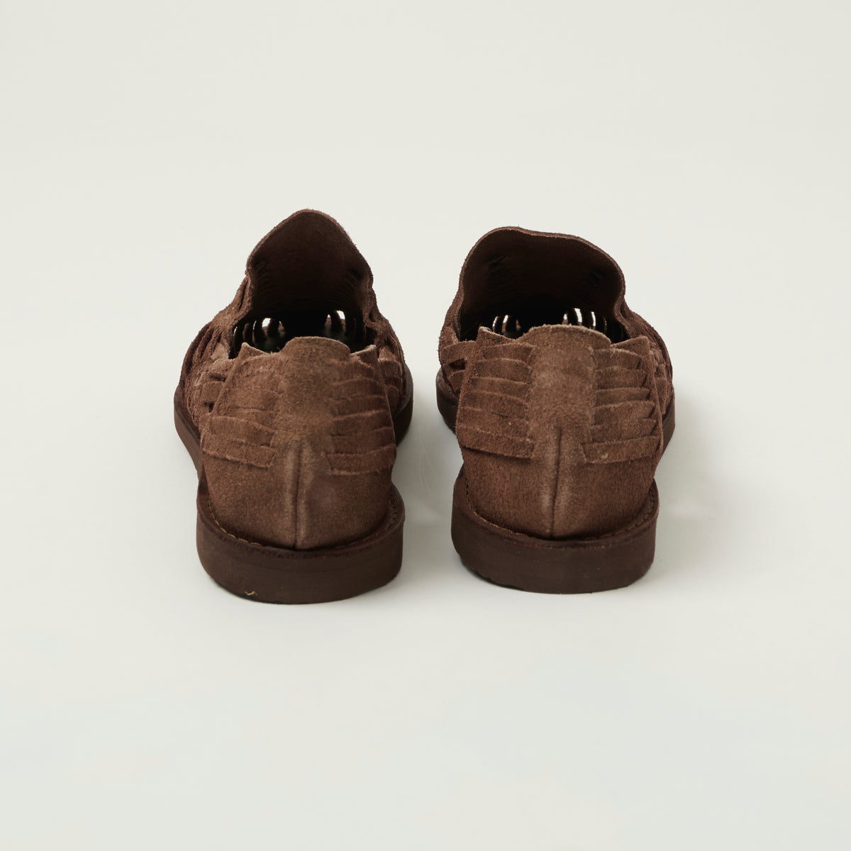 Chamula Cancun Woven Huarache Suede Shoe - Cafe