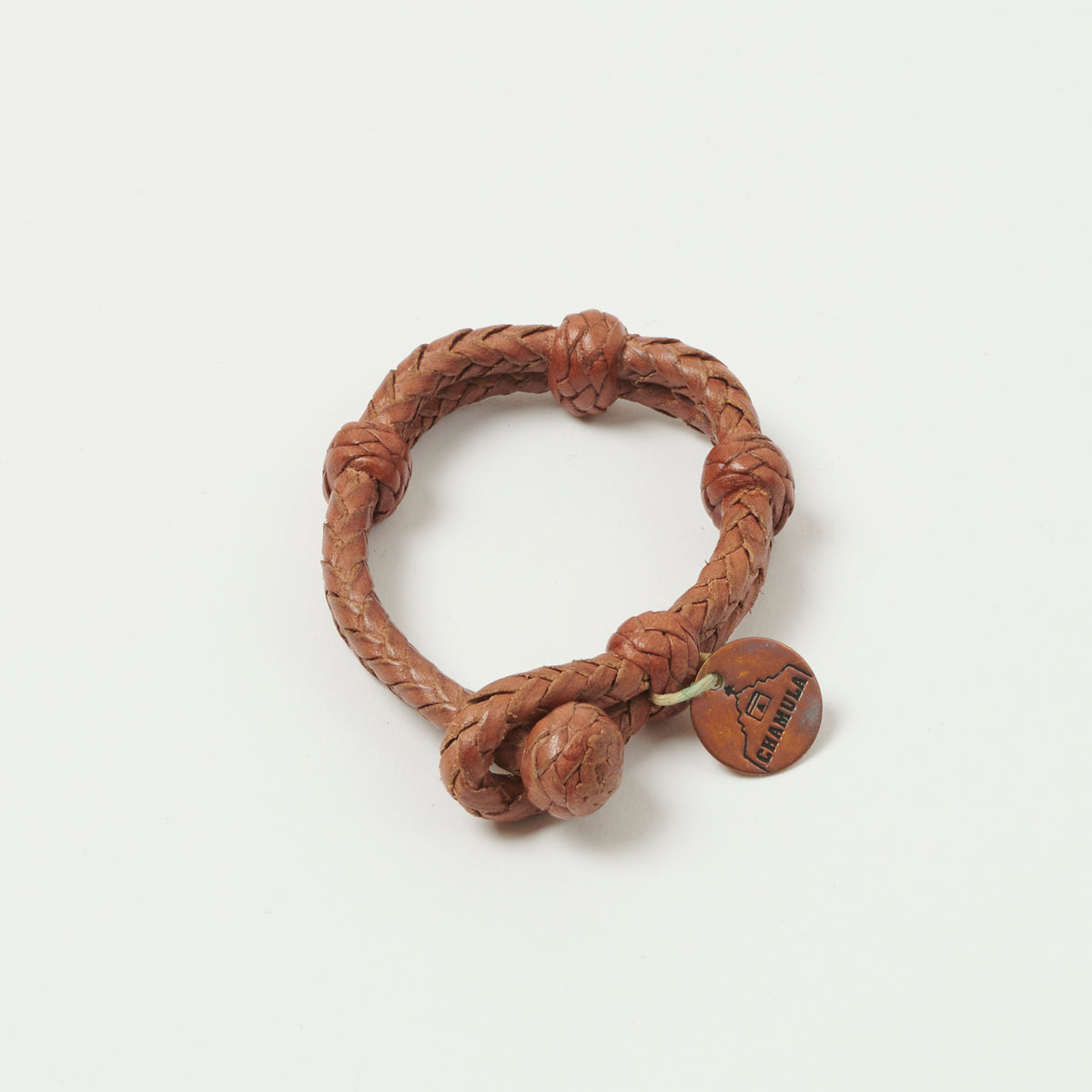 Chamula Double Round Leather Bracelet - Tan