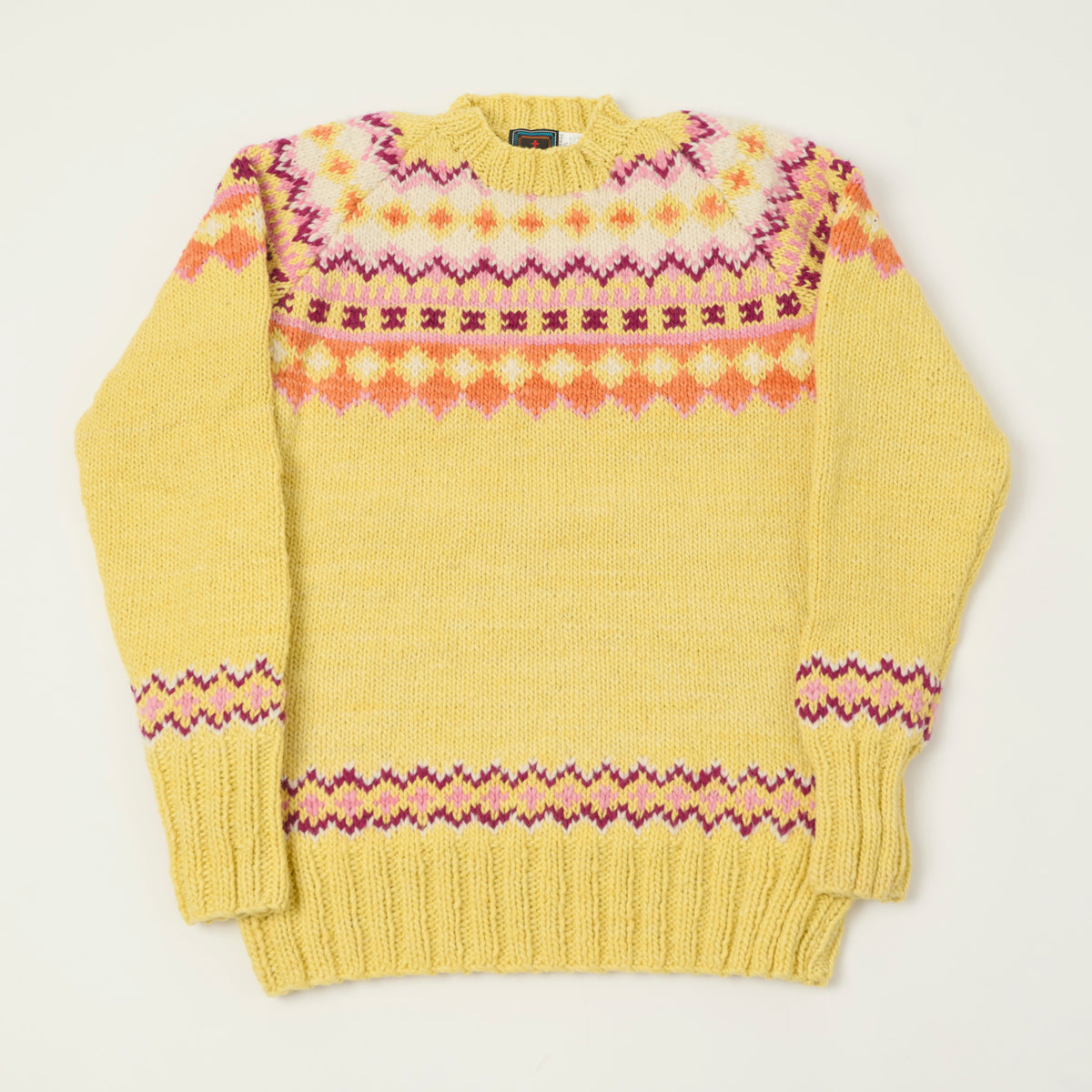 Chamula Merino Wool 'Fair Isle #3' Jumper - Marigold