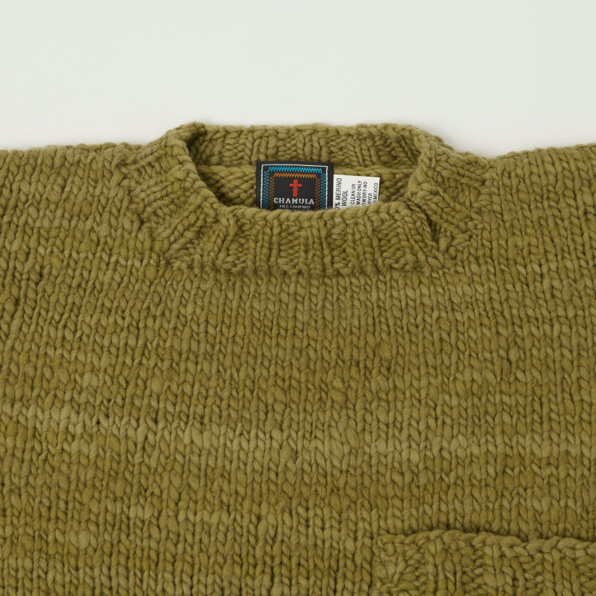 Chamula Merino Wool Pocket Jumper - Dark Alfalfa