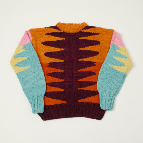 Chamula Merino Wool 'Wiggly' Jumper - Raspberry